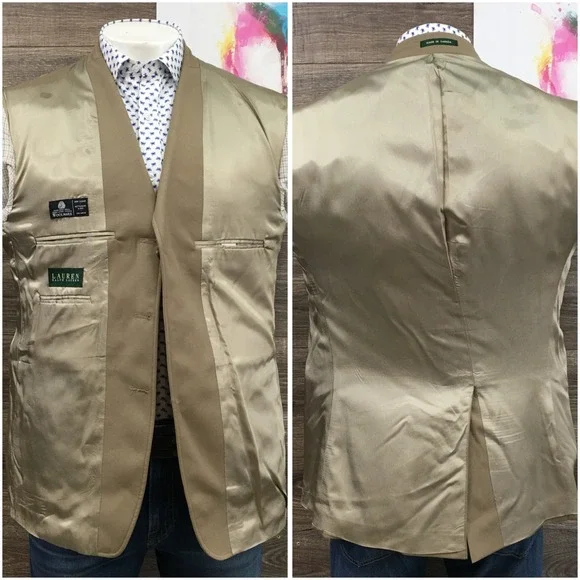 VINTAGE RALPH LAUREN Mens Wool Blazer Sport Coat Casual Jacket Size 42R Suit